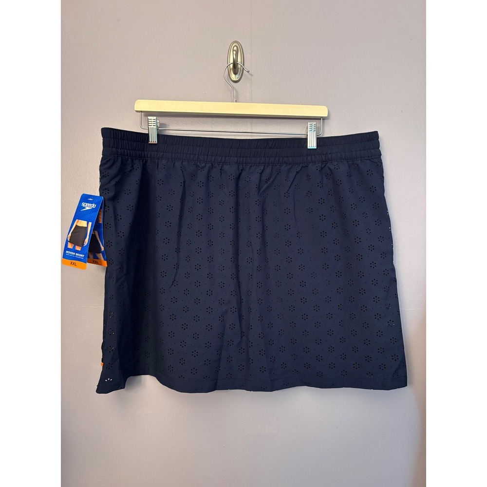 NWT Speedo Skort Blue Eyelet XXL UPF 50 activewear athleisure swim tennis travel - Picture 7 of 10